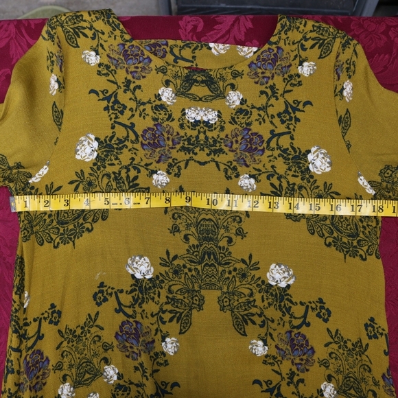 Free People Smooth Talker Tunic Boho mini dress in Mustard, Flowy, Small - Picture 6 of 8